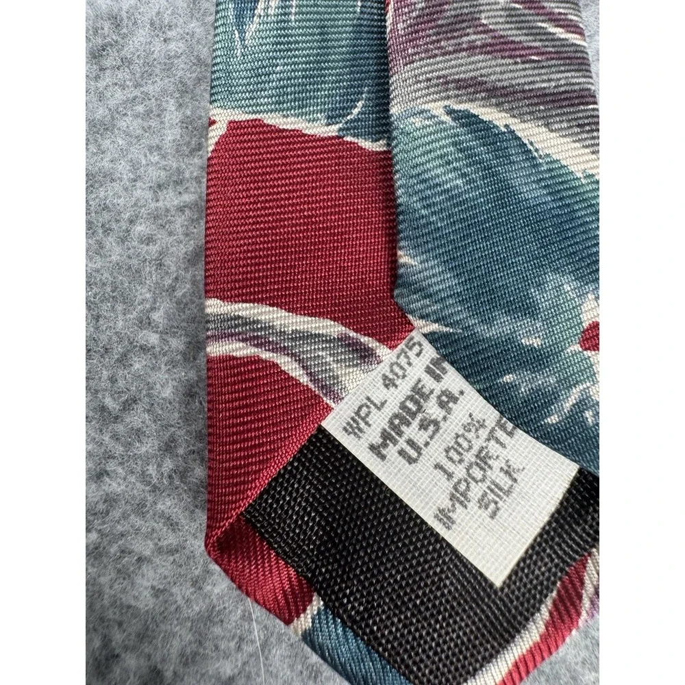 Red Tropical‎ Floral Necktie Hawaiian Hibiscus Print Men's Vacation Tie